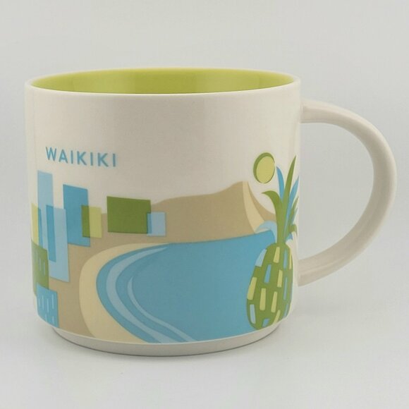 Starbucks WAIKIKI You Are Here Mug Collection Coffee Tea Cup 2015 14 oz Hawaii - Picture 1 of 7